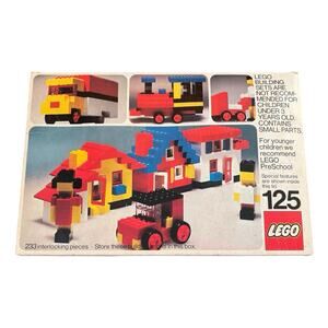 1974 Vintage Lego Set 125 - Box, Pieces, and Inserts - Incomplete